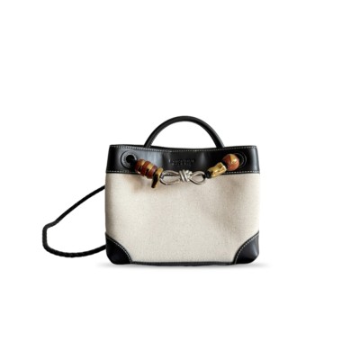 BOTTEGA VENETA SMALL ANDIAMO BAG WHITE SILVER HARDWARE 791594 (25*22*10.5cm)